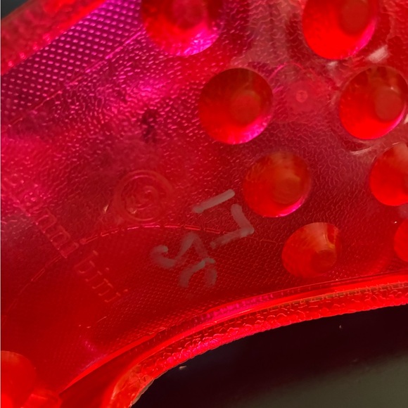 Gianni Bini Transparent Red Woven Jelly Sandals - Picture 3 of 3